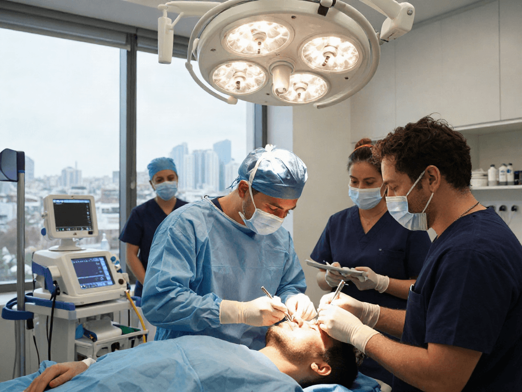 hair transplant istanbul with skilled surgeon performing hair restoration in modern clinic setting
