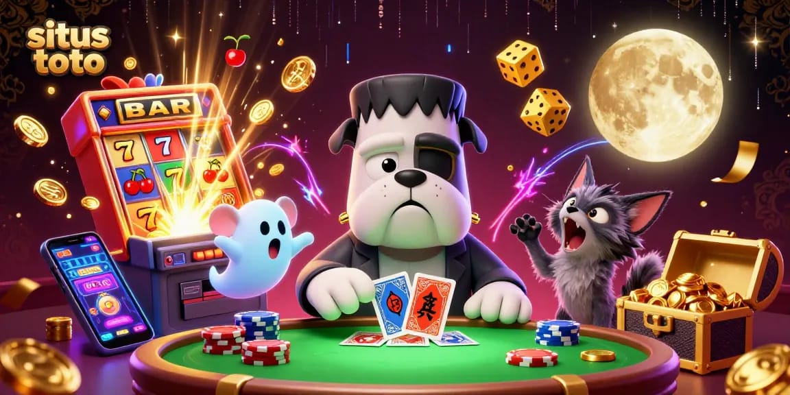 Menang dengan situs toto saat bermain game kasino di meja hijau yang menakutkan.