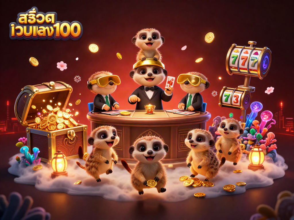 Join the fun with สล็อตเว็บตรง100 as meerkats run a vibrant casino amid treasure and adventures.