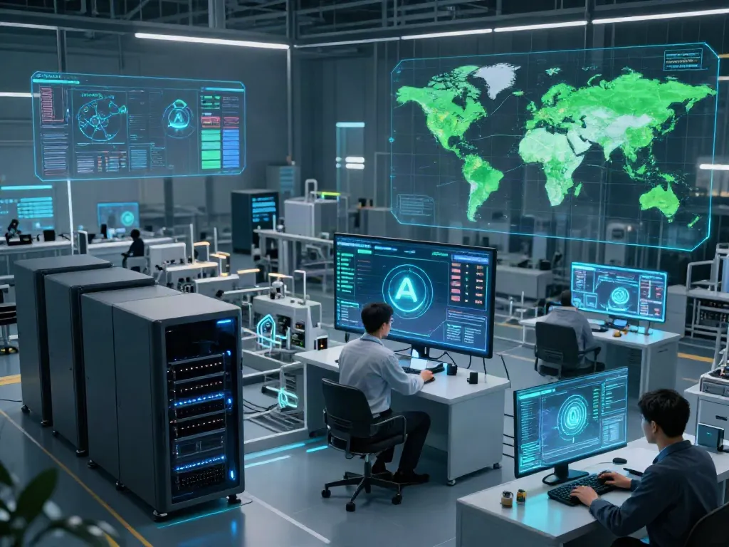 Engineer analyzing AI infrastructure metrics supporting the AI Token Economy.