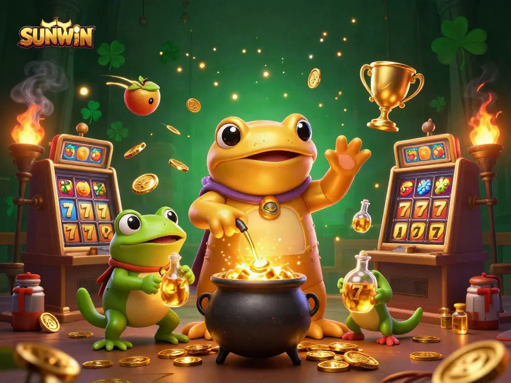 Experience vibrant gaming with SUNWIN's enchanting 3D illustration, capturing casino excitement.