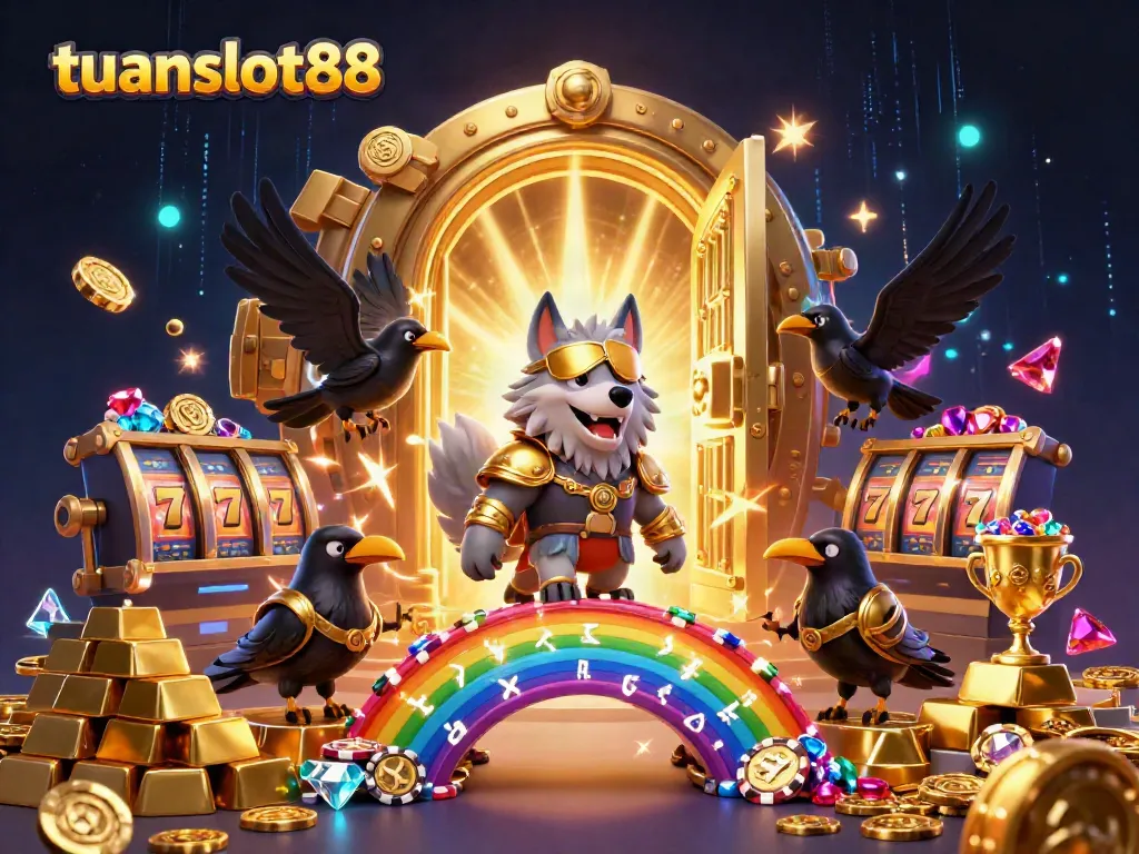 Permainan slot di tuanslot88 dengan koin emas dan karakter mitologi yang menarik.