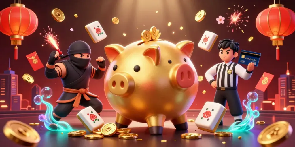 Engage in exciting QQ SLOT action with dynamic characters amidst vibrant gambling elements.