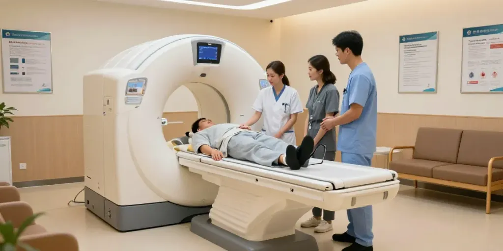 Patienten, die im Diagnostikzentrum Wolfsburg für CT-Scans vorbereitet werden, was Sie mitbringen sollten.