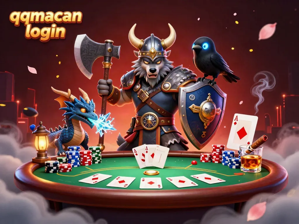 Experience the thrilling qqmacan login with games featuring Viking wolf warriors and dynamic poker elements.