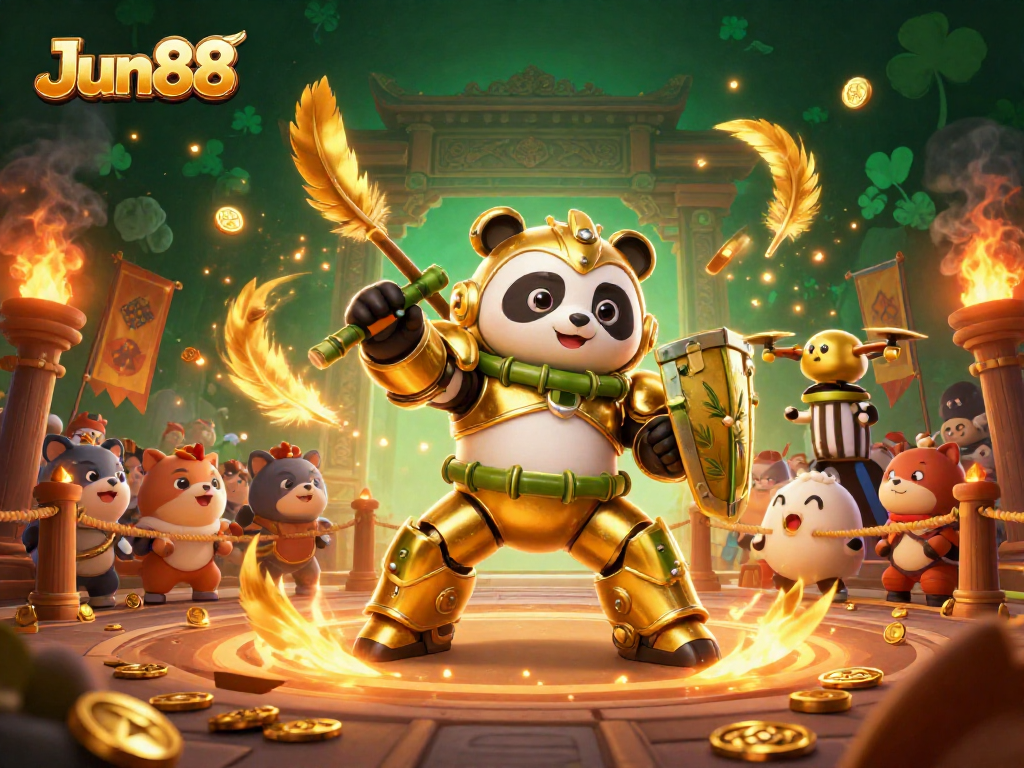 Engage in thrilling action at Jun88's vibrant casino with dynamic illustrations.
