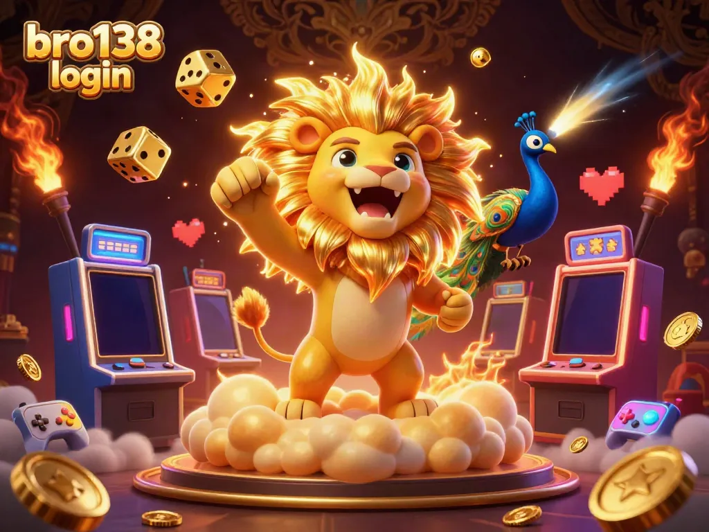 Spin the reels and join the excitement with bro138 login surrounded by vibrant casino elements.