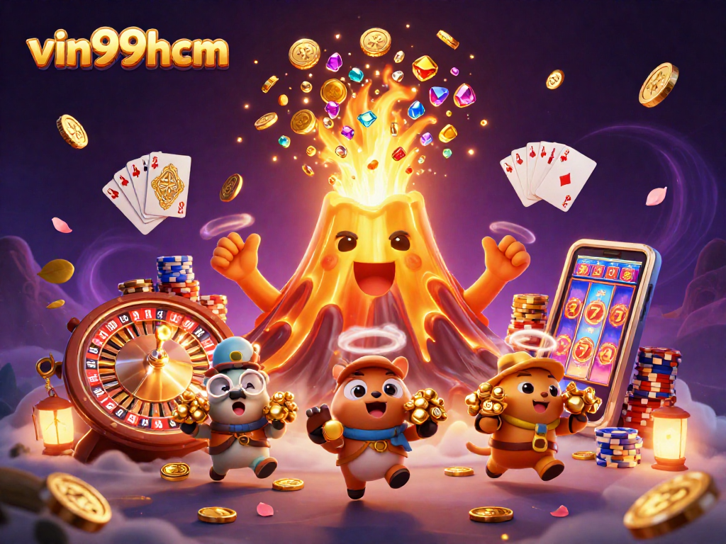 Experience thrilling gameplay moments at vin99hcm with a vibrant eruption of coins and treasures.