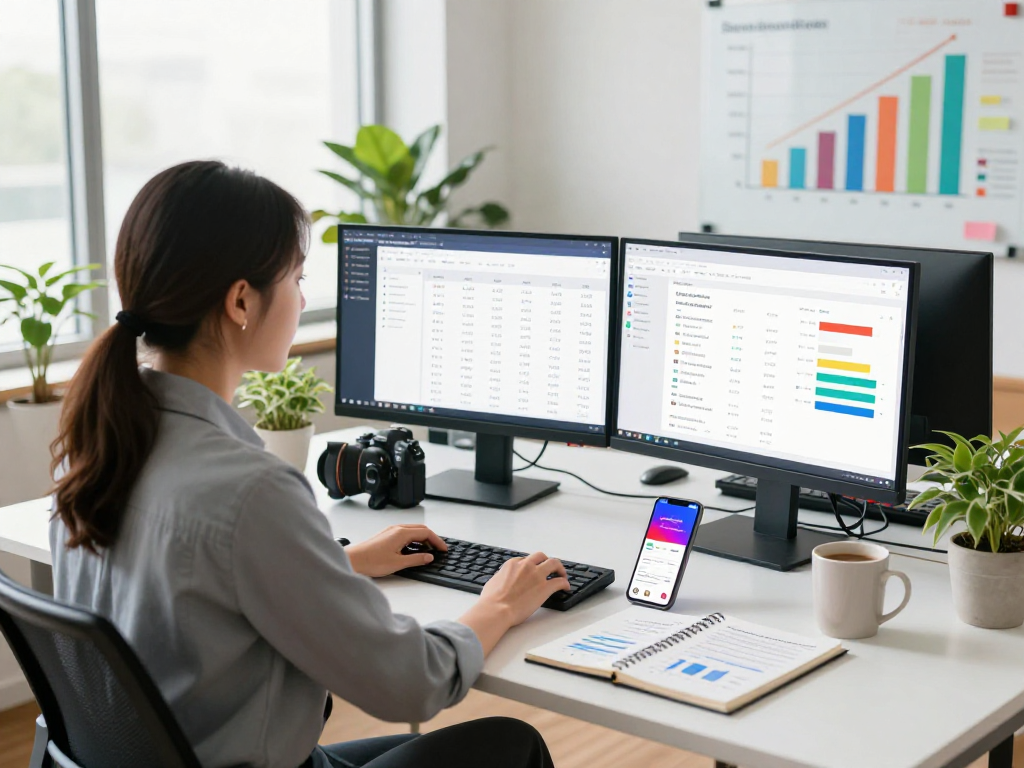 Boost your app visibility by buying app downloads with a marketing expert strategizing at a modern office.