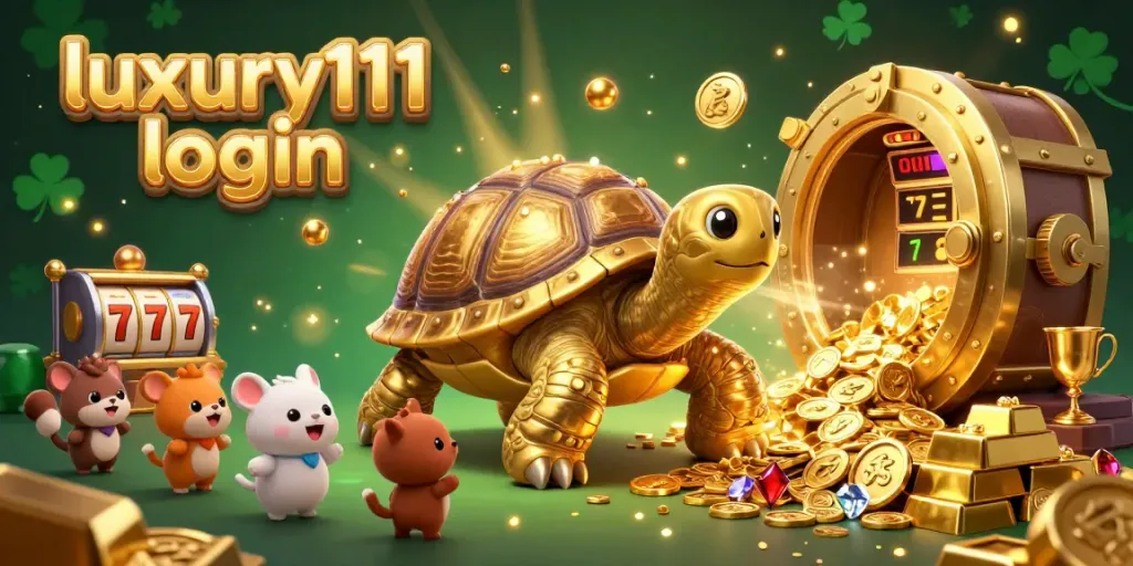 Play thrilling slots with luxury111 login: Enter a vibrant scene filled with fun games and treasures.