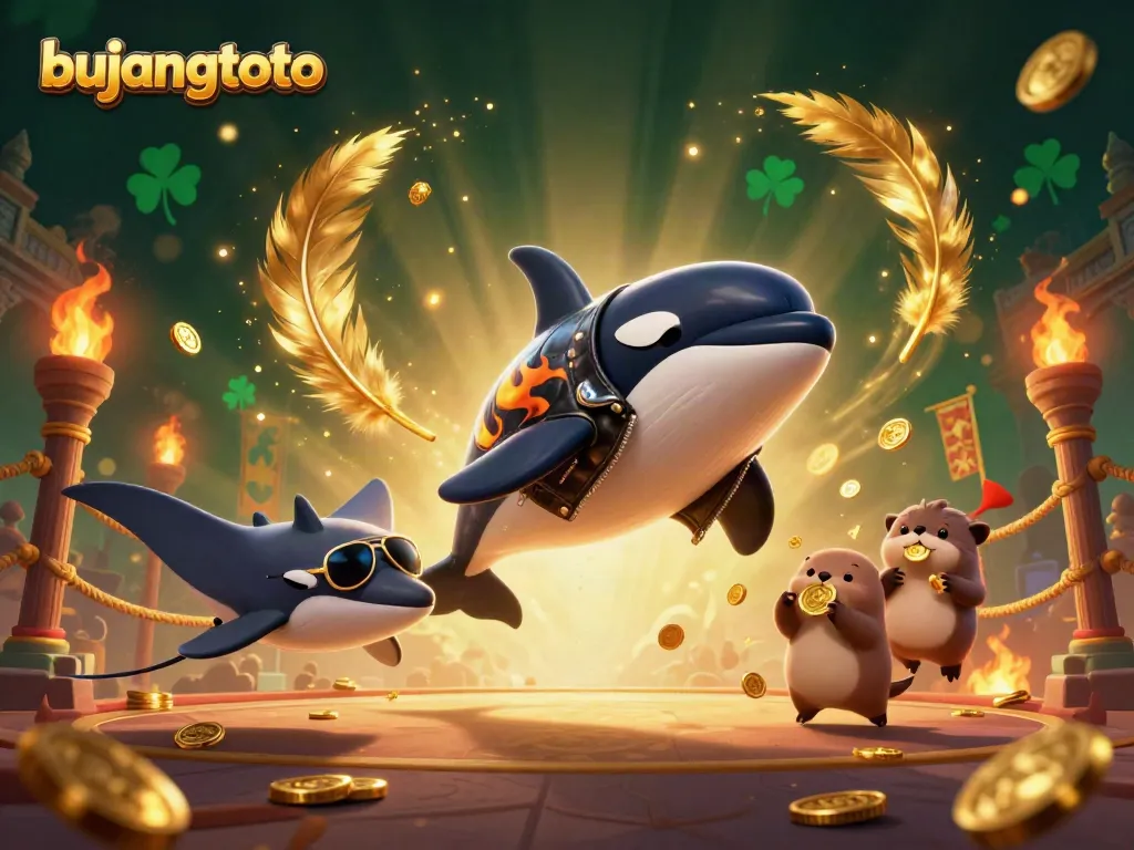 Engage with the thrilling world of bujangtoto, showcasing vibrant characters and dynamic casino elements.