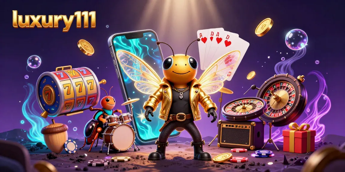 Engage with luxury111 as the cicada rock star and friends illustrate thrilling slot game adventures.