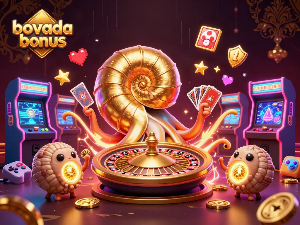 Experience the excitement of Bovada bonus offers with a vibrant casino-themed illustration.