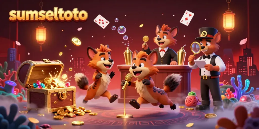 Experience the thrilling comedy casino scene of sumseltoto with hyenas entertaining and engaging in fun games.