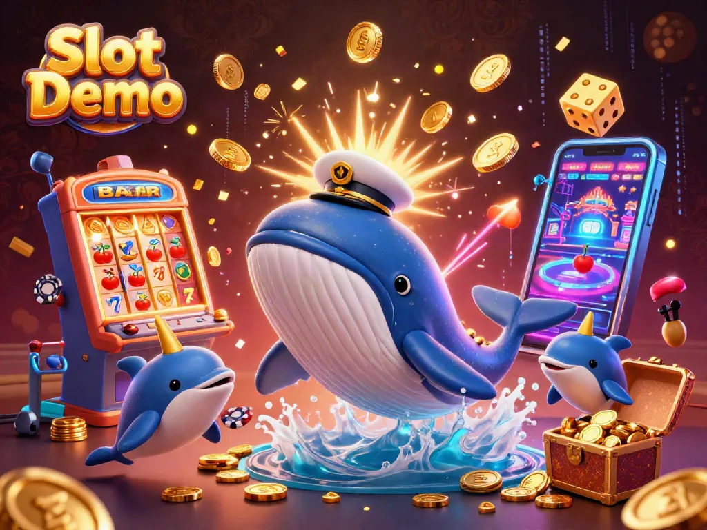 Spin the Slot Demo and win as dolphins, a whale, and a narwhal join the fun in this vibrant scene!