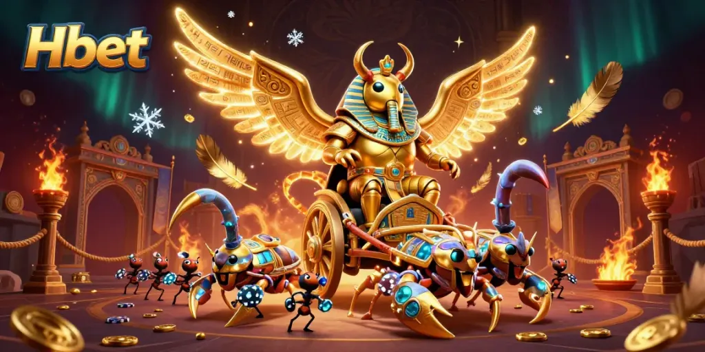 Engage in thrilling gameplay at Hbet with a vibrant casino-themed illustration featuring unique characters and elements.