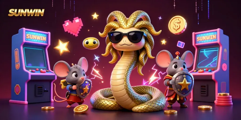 Experience thrilling gaming moments at SUNWIN with colorful casino graphics and immersive characters.